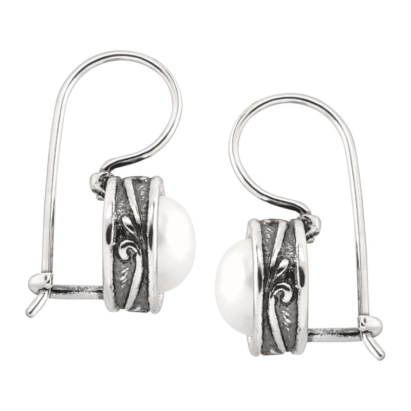 Silpada Pearl Drop Earrings for Women, Freshwater Cultured Pearl, .925 Sterling Silver, Jewelry Gift Ideas, 'Modern Fairytale', 8mm - Image 3